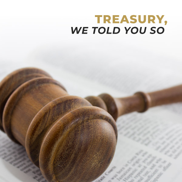 Treasury, we told you so