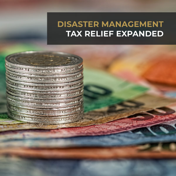 Disaster Management Tax Relief Expanded