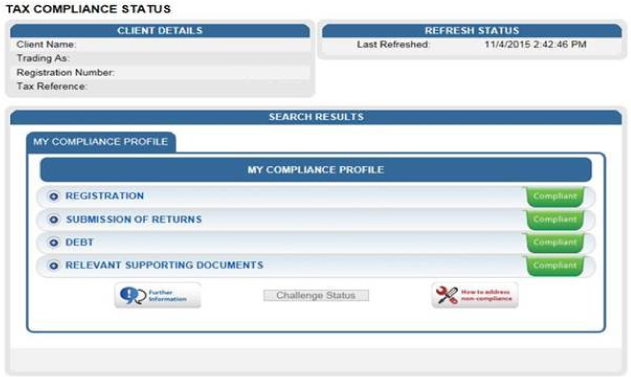 Tax Compliance Status