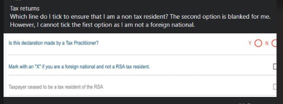 Expat Confusion as SARS Disables Tax Residency Checkbox