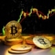 Bitcoin coins with a trading chart, symbolizing Crypto-Asset Reporting and market trends.