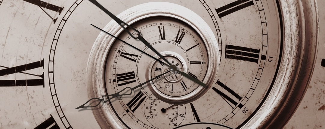 Clock spiraling inward symbolising the urgency and timing of flexible employee benefit reforms.