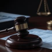 Wooden gavel on desk with legal documents representing tax debt relief lessons Africa