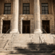 Front steps and columns of a government building representing South Africa’s National Treasury offices