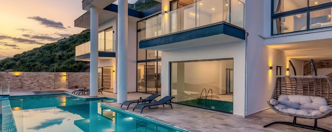 luxurious home with modern pool